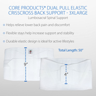 Core Products 6062 Dual Pull Elastic Crisscross Lumbosacral Belt-3XL
