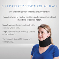 Core Products 6260 Foam Cervical Collar-Black-2.5" Chin to Sternal Notch