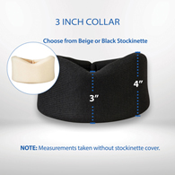Core Products 6261 Foam Cervical Collar-Black-3" Chin to Sternal Notch