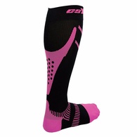 CSX X220PB-L Athletic Compression Socks - 20 to 30 mmHg - Pink on Black - Large