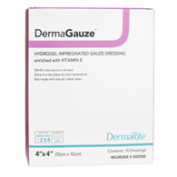 DermaGauze DermaRite Industries 00250E-DermaGauze Impregnated Dressing, 4 x 4 in, Impregnated Dressings (BX/15)