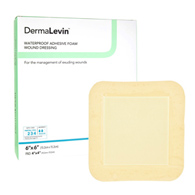 DermaLevin DermaRite Industries 00285E-DermaLevin Adhesive with Border Foam Dressing, 6 x 6 in, Foams (BX/10)