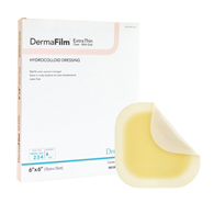 DermaFilm DermaRite Industries 00306E-DermaFilm Thin with Border Hydrocolloid Dressing, 6 x 6 in, Hydrocolloids (BX/5)