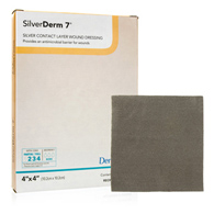 SilverDerm7 DermaRite Industries 00550E-SilverDerm7 Silver Contact Dressing, 4 x 4 in, Silver Dressings (BX/10)