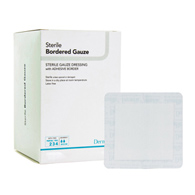 DermaRite Bordered Gauze DermaRite Industries 11410-DermaRite Sterile Gauze Adhesive Dressing, 4 x 10 in, Gauze (BX/25)