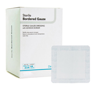 DermaRite Bordered Gauze DermaRite Industries 11480-DermaRite Gauze Adhesive Dressing, White, Sterile, 4 x 8 in (BX/25)
