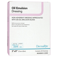 DermaRite DermaRite Industries 22380-DermaRite Oil Emulsion Impregnated Dressing, 3 x 8 in, Impregnated Dressings (BX/24)