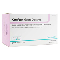 Xeroform DermaRite Industries 24590-Xeroform Xeroform Petrolatum Impregnated Dressing, 5 x 9 in (BX/50)