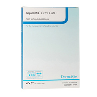 AquaRite Extra CMC DermaRite Industries 40450-AquaRite Extra CMC Gelling Fiber Wound Dressing, 4 x 5 in, Cellulose (BX/10)