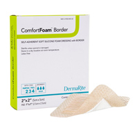 ComfortFoam Border DermaRite Industries 43220-ComfortFoam Border Silicone Adhesive with Border Silicone Foam Dressing (BX/10)