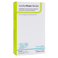 ComfortFoam Border DermaRite Industries 43250-ComfortFoam Border Silicone Adhesive with Border Silicone Foam Dressing (BX/10)