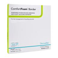 ComfortFoam Border DermaRite Industries 43770-ComfortFoam Border Silicone Adhesive with Border Silicone Foam Dressing (BX/5)