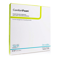ComfortFoam DermaRite Industries 44880-ComfortFoam Silicone Adhesive without Border Silicone Foam Dressing, 8 x 8 (BX/5)