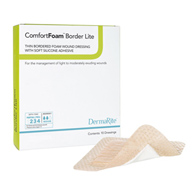 ComfortFoam Border Lite DermaRite Industries 47220-ComfortFoam Border Lite Silicone Adhesive with Border Thin Silicone (BX/10)