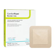 ComfortFoam Border Lite DermaRite Industries 47330-ComfortFoam Border Lite Silicone Adhesive with Border Thin Silicone (BX/10)