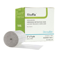 RiteFix DermaRite Industries 68211-RiteFix Nonwoven Dressing Retention Tape, 2 in x 11 yd, White, Retainer (BX/1)