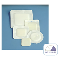 Polyderm Border DeRoyal 46-908-Polyderm Border Nonadhesive with Border Foam Dressing, 4 in Diameter Fenestrated (BX/10)