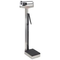Detecto 439S Stainless Steel Beam Scale w/ Height Rod, 400 lb x 4 oz