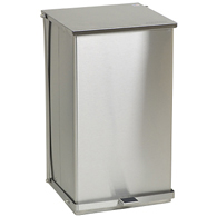 Detecto C-100 Stainless Steel Step-On Waste Can Receptacles