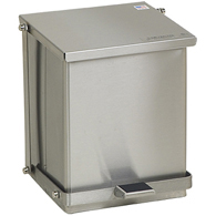 Detecto C-16 Stainless Steel Step-On Waste Can Receptacles