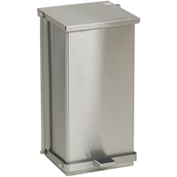 Detecto C-48 Stainless Steel Step-On Waste Can Receptacles