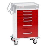 Detecto Rescue RC333369RED-L Loaded ER Medical Cart, Pre-Stocked w/ Accessories - 6 Red Drawers