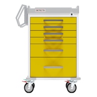 Detecto Rescue RC333369YEL Isolation Medical Cart - 6 Yellow Drawers