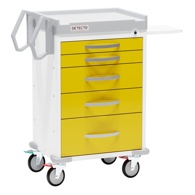 Detecto Rescue RC33669YEL Isolation Medical Cart - 5 Yellow Drawers