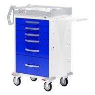 Detecto Rescue Loaded Anesthesiology Carts, Pre-Stocked w/ Accessories - Blue Drawers