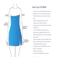 THE WRAP for Females, Dignity Bath Adaptive Bathing Cover-Up, Aqua, Large/XL