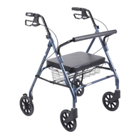 Drive 10215BL-1 Heavy Duty Bariatric Rollator w/ Large Seat-Blue