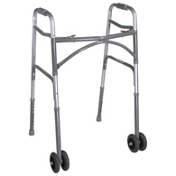 Drive Medical 10220-1WW Bariatric Folding Walker w/ Wheels, 32 to 39 in