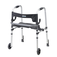 Drive 10233 Clever Lite LS Walker Rollator w/ Seat & Push Down Brakes