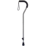 Drive Medical 10381BLK-6 Aluminum Offset Cane, 28-3/4 to 37-3/4 in