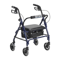 Drive Medical 301PSBN Junior Rollator w/ Padded Seat-Blue
