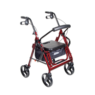 Drive Medical 795BU Duet Dual Function Transport Rollator-Burgundy
