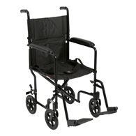 Drive Medical ATC19-BK Lightweight Transport Wheelchair-19" Seat-Black