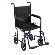 Drive Medical ATC19-BL Lightweight Transport Wheelchair-19" Seat-Blue