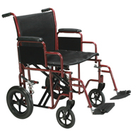 Drive BTR20-R Bariatric Wheelchair w/ Swing Away Footrest-20" Seat-Red