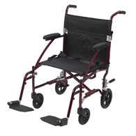 Drive DFL19 Fly Lite Ultra Lightweight Transport Wheelchair-Burgundy
