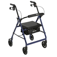 Drive Medical R726BL Rollator w/ 6" Wheels-Removable Back Support-Blue
