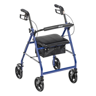 Drive R728RD Aluminum Rollator w/ Removable Back Support & Seat-Red
