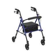 Drive Medical RTL10261BL Adjustable Height Rollator w/ 6" Wheels-Blue