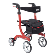 Drive Medical RTL10266-T Nitro Euro Style Walker Rollator-Tall-Red