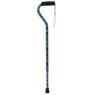 Drive Medical RTL10303SW Foam Grip Offset Handle Walking Cane-Swirl
