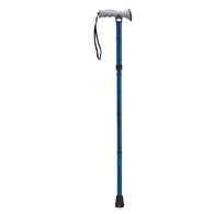 Drive RTL10370BC Adjustable Folding Cane w/ Gel Hand Grip-Blue Crackle