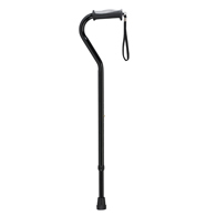 Drive RTL10372BK Adjustable Offset Handle Cane w/ Gel Hand Grip-Black