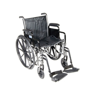 Drive SSP218 18" Silver Sport 2 Wheelchair-Desk Arm-Swing Footrest