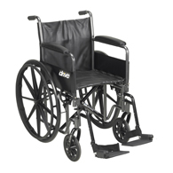 Drive SSP218 18" Silver Sport 2 Wheelchair-Full Arm-Swing Footrest