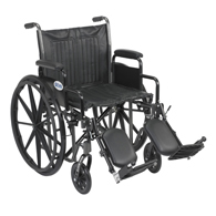 Drive SSP220 20" Silver Sport 2 Wheelchair-Desk Arms-Elevate Leg Rests